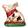 Piggy In The Puddle Glass Ornament, 3 1/8", OWC# 12535