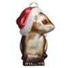 Christmas Ferret Glass Ornament Front