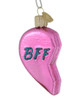 Bff Hearts Glass Ornament front right side