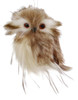 Small Brown-White Owl Ornament style a front