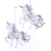 Clear with Silver Unicorn Ornament - acrylic