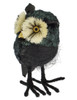 Mid-Sized Bristle Eyes Black Owl Halloween Figurine facing right left side