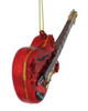 Red Electric Guitar Glass Ornament front side