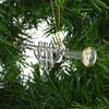 Clear Mouth-blown Egyptian Glass Trumpet Ornament front garland