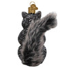 Vintage Raccoon Furry Tail Glass Ornament back