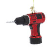 Red Power Drill Tool Glass Ornament