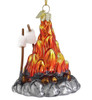 Roasting Marshmallows Campfire Glass Ornament left side