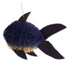 Buri Bristle Blue Fish Ornament - Mid-Sized left side