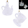 2 pc Clear Iridescent Small Teapot and Cup Mouth-Blown Egyptian Glass Ornaments
