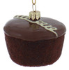 Chocolate Cupcake Glass Ornament