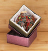 Cloisonne Clear Glass Ball Cardinal Pair Ornament Box