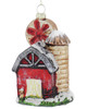 Red Barn with Windmill and Silo Glass Ornament