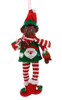 African American - Black Elf Doll Ornament - Shelf Sitter Santa Front