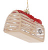 Lobster on Trap Glass Ornament Back