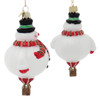 Holiday Snowman Hot Air Balloon Character Glass Ornament Side Back