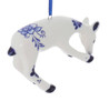 Indigo Blue and White Deer Ornament Eating Side Back