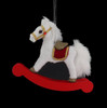 Furry Rocking Horse Ornament White Side