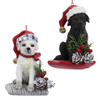 2 pc Labrador Retriever Puppy on Bed Ornaments SET