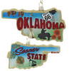 Sooner State of Oklahoma Glass Ornament