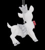 Small Sparkly White Baby Deer Ornament Red Bow Right Side