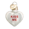 Valentine Heart Candy Glass Ornament kiss me