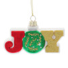 Sparkling Joy or Noel Word Sign Glass Ornament Joy Front