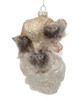 Mountain Santa Head Glass Ornament Side