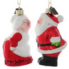 2 pc Kissing Mr and Mrs Santa Claus Glass Ornaments