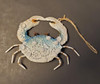 Enameled Metal with Shells Blue Crab Ornament