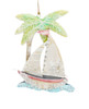 Enameled Metal with Shells Sailboat Ornament