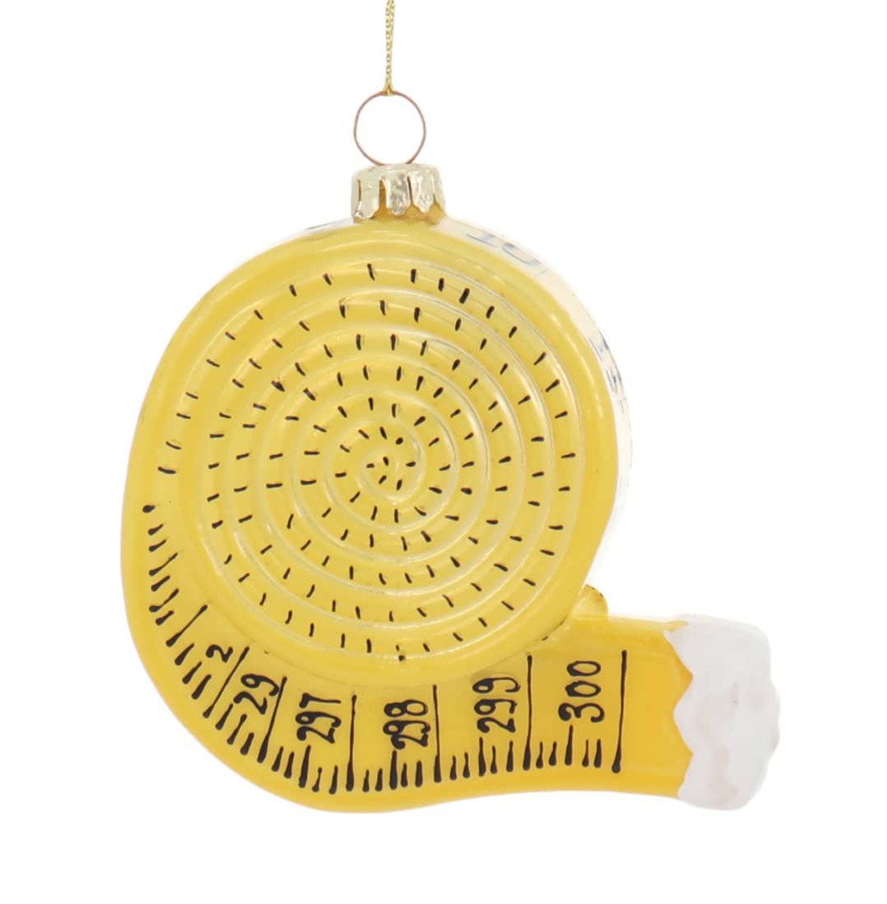 Sewing Measuring Tape Glass Ornament 3 1/4 by Cody Foster