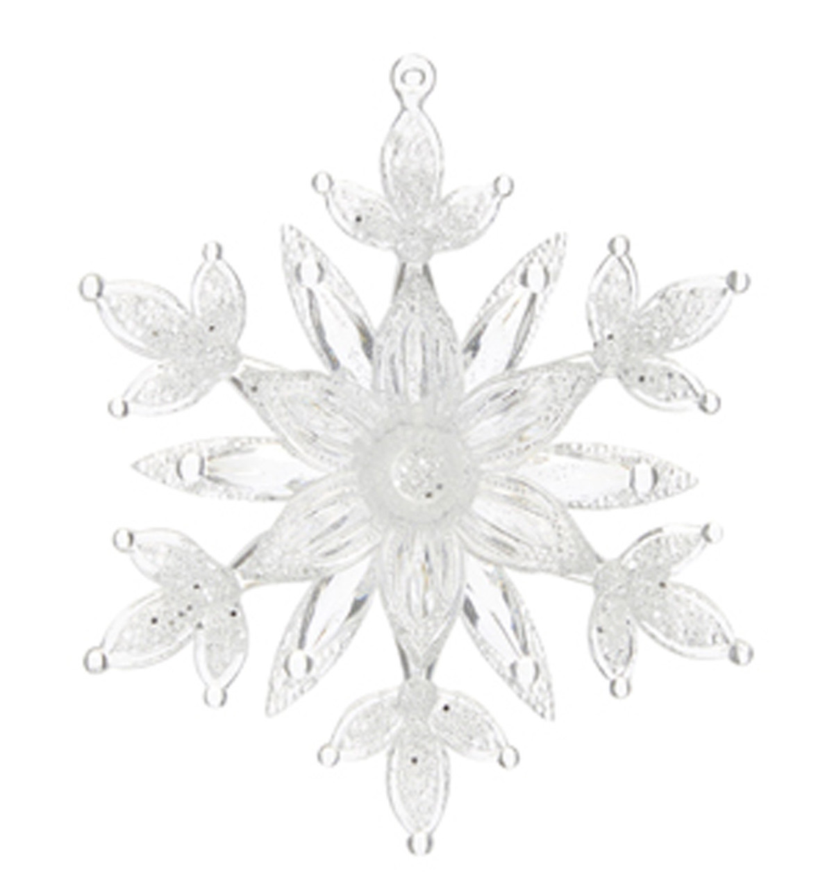 Glitter Frosted Clear Snowflake Ornament, Acrylic 4 1/2 KAW6735