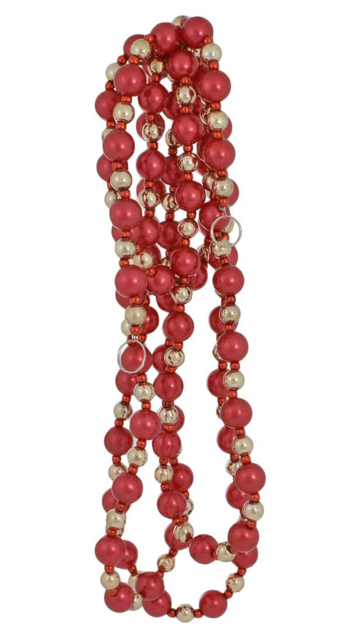 72 Solid Wood Bead Garland Set of 2 - Red - 72-Inch - Bed Bath & Beyond -  34358327