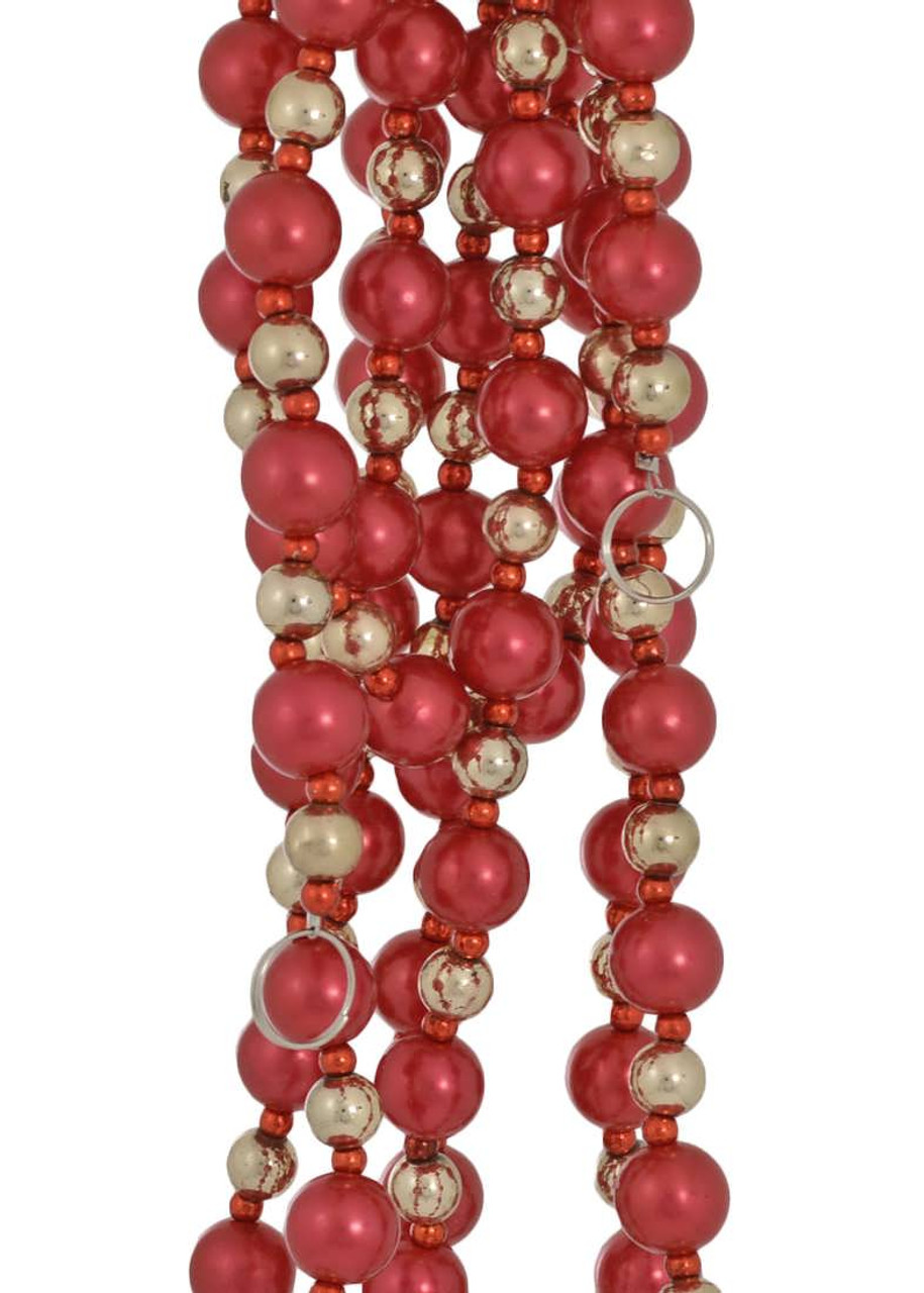 36 Foot Shiny Red Bead Garland