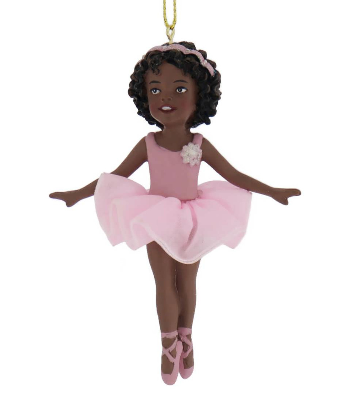 Landbrug Hvor hoppe Black - African American Ballerina Girl on Toes Ornament 4 3/8" by KSA
