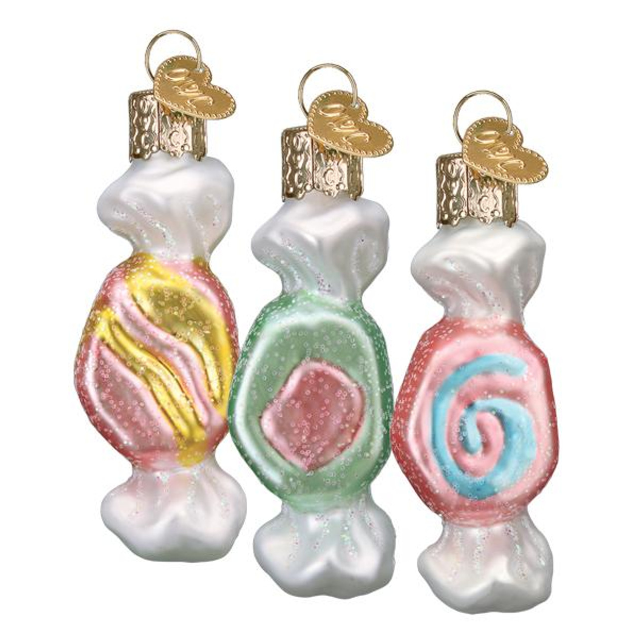 Glass Candy Ornament Set of 2