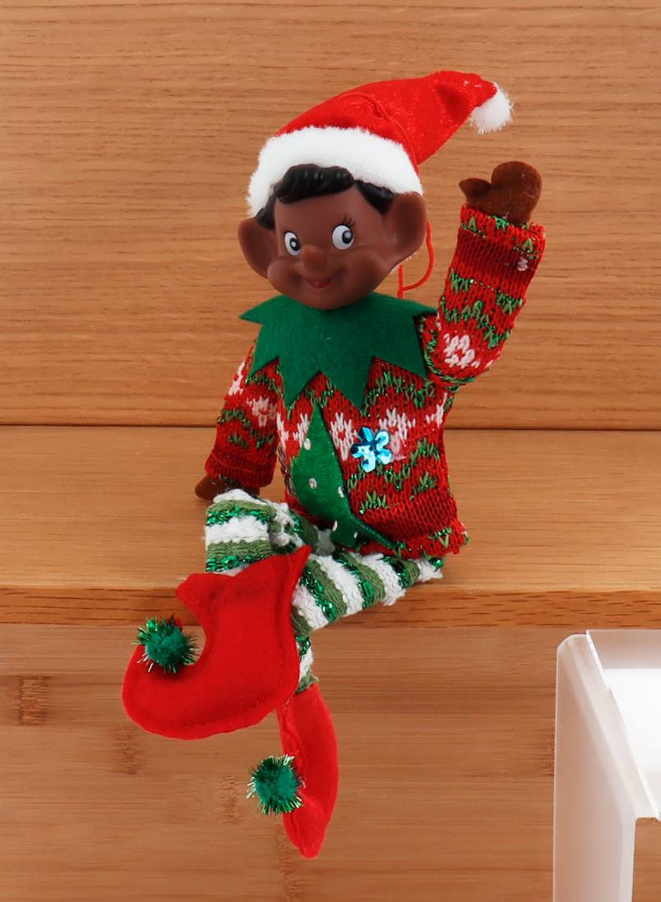Elf on A Shelf Men’s African American Elf Socks