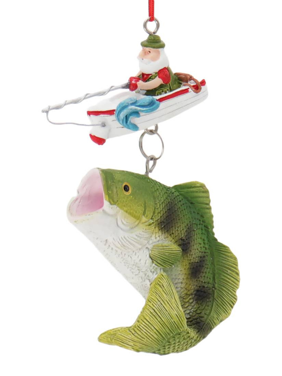 Santa Fishing for Big Fish Ornament 4 1/4 by Kurt Adler
