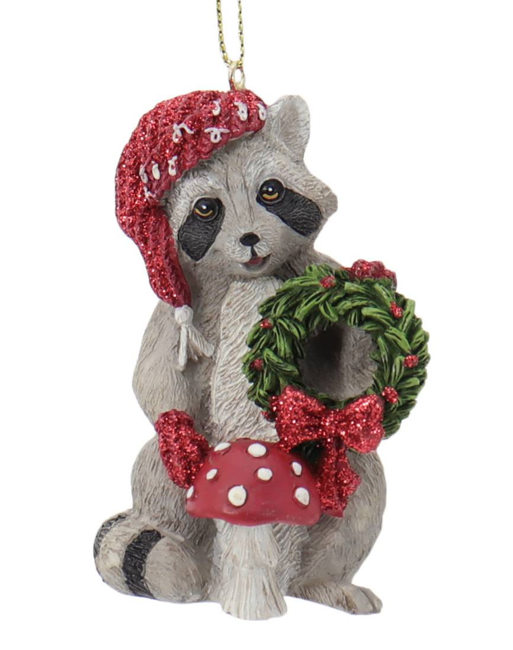 Humorous Winter Critter Raccoon Ornament, 3