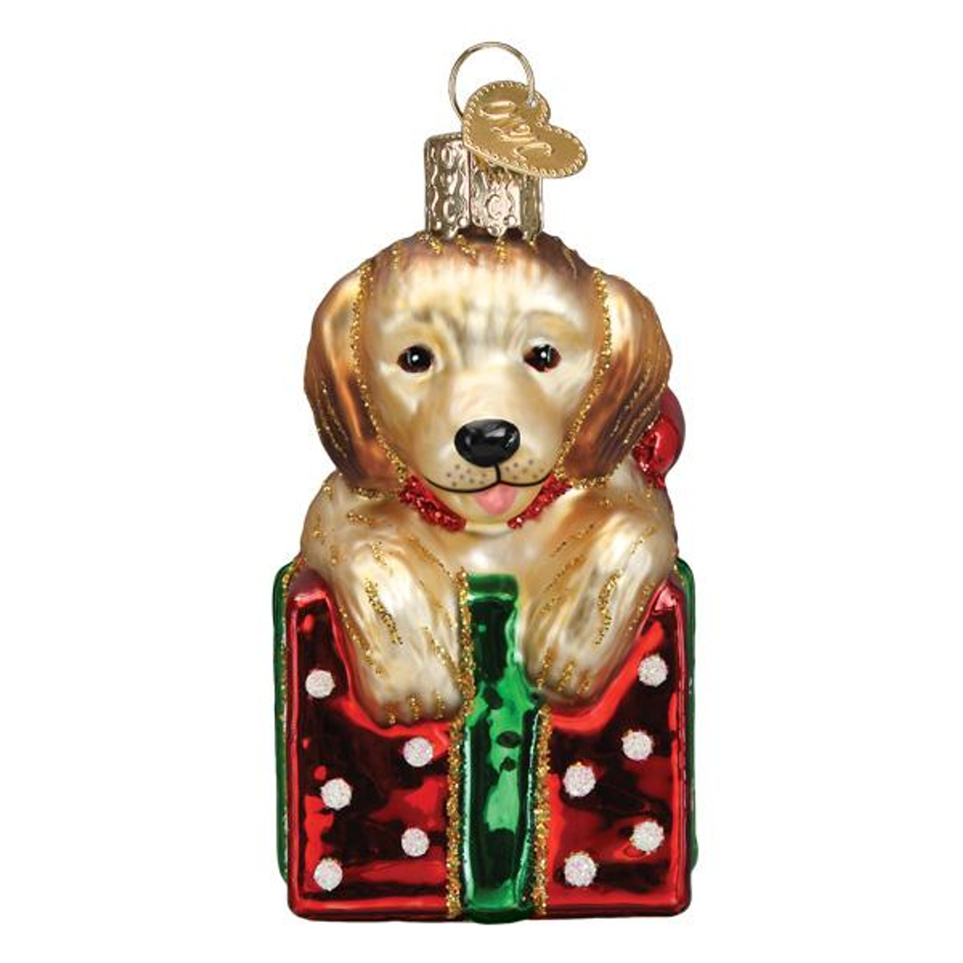 Merck Family's Old World Christmas Dog, Puppy Glass Ornaments