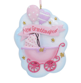 New Granddaughter Baby Stroller Ornament