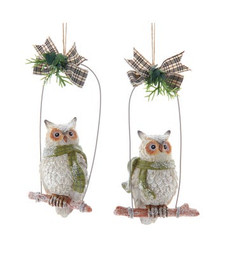 Swinging Owl with Scarf Ornament