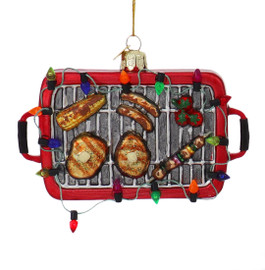 Table Top Portable BBQ Grill Glass Ornament