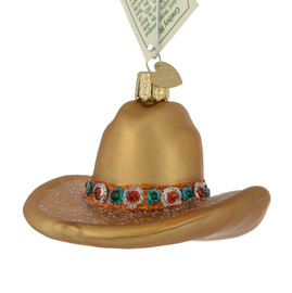 Cowboy Hat Glass Ornament 32354 Old World Christmas