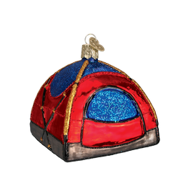 Dome Tent Camping Glass Ornament