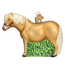 Shetland Pony Glass Ornament