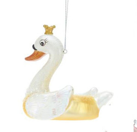 Swan Pool Float Glass Ornament