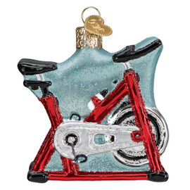 Spin Cycle Exercise Bike Glass Ornament