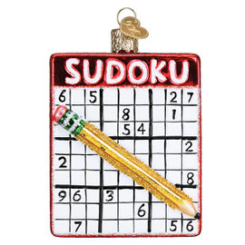Sudoku Glass Ornament Ornament