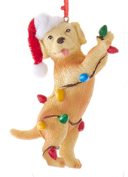 Playful Yellow Lab Puppy Ornament